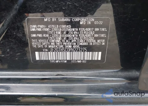 2023 Subaru Crosstrek Sport from USA, damaged, VIN JF2GTHSC0PH223275